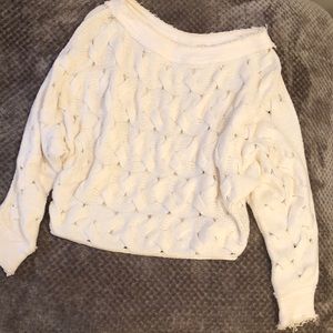Free People Slouchy Crochet Sweater